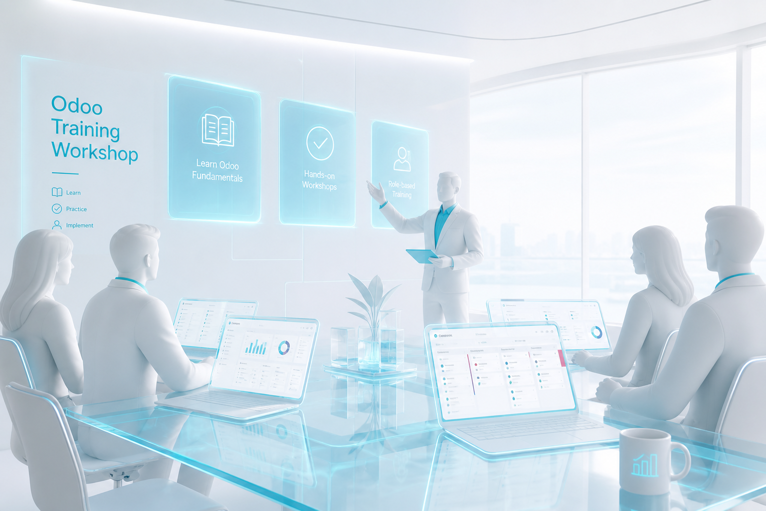Hands-on Odoo training with workshops and dashboards